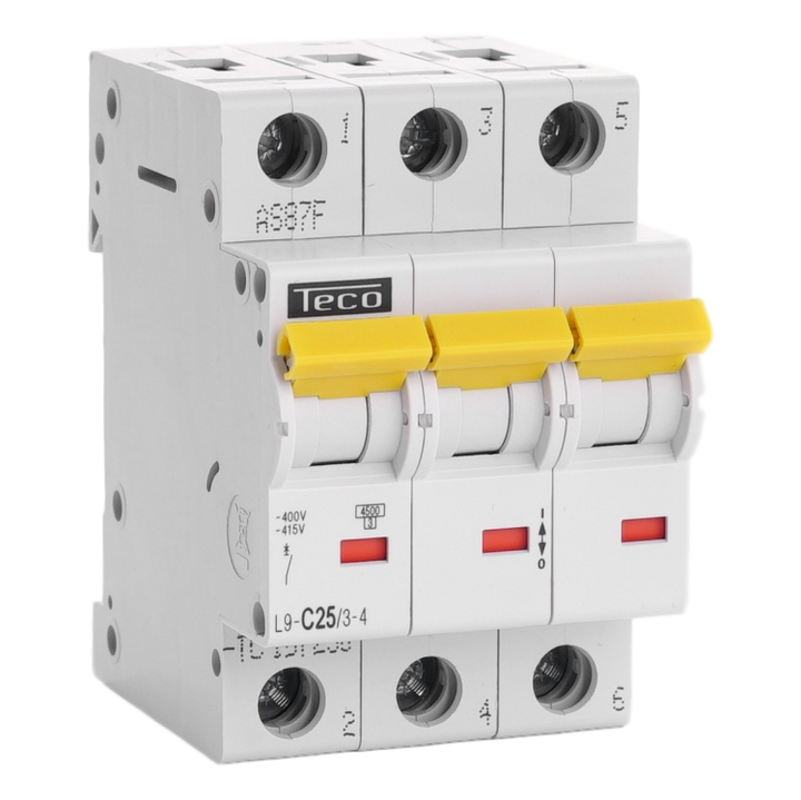 DISJONCTEUR TECO TRI 3 POLES 25A COURBE C 4.5KA