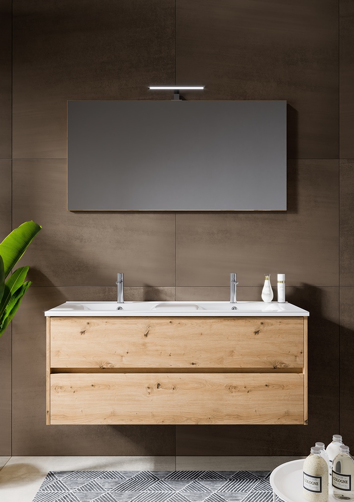 SOUS MEUBLE NEW ICE 2 TIROIRS CHENE 120CM