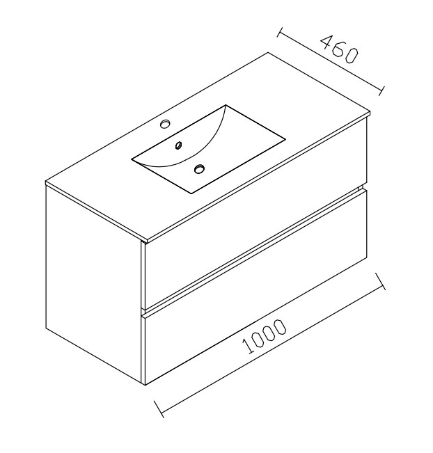ENSEMBLE ALKE SQUARE SPACE LINE 100cm VASQUE PORCELAINE ET MIROIR AVEC AUVENT LED CHENE HALIFAX
