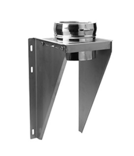 SUPPORT MURAL DE DEPART INOX DOUBLE PAROI 80mm