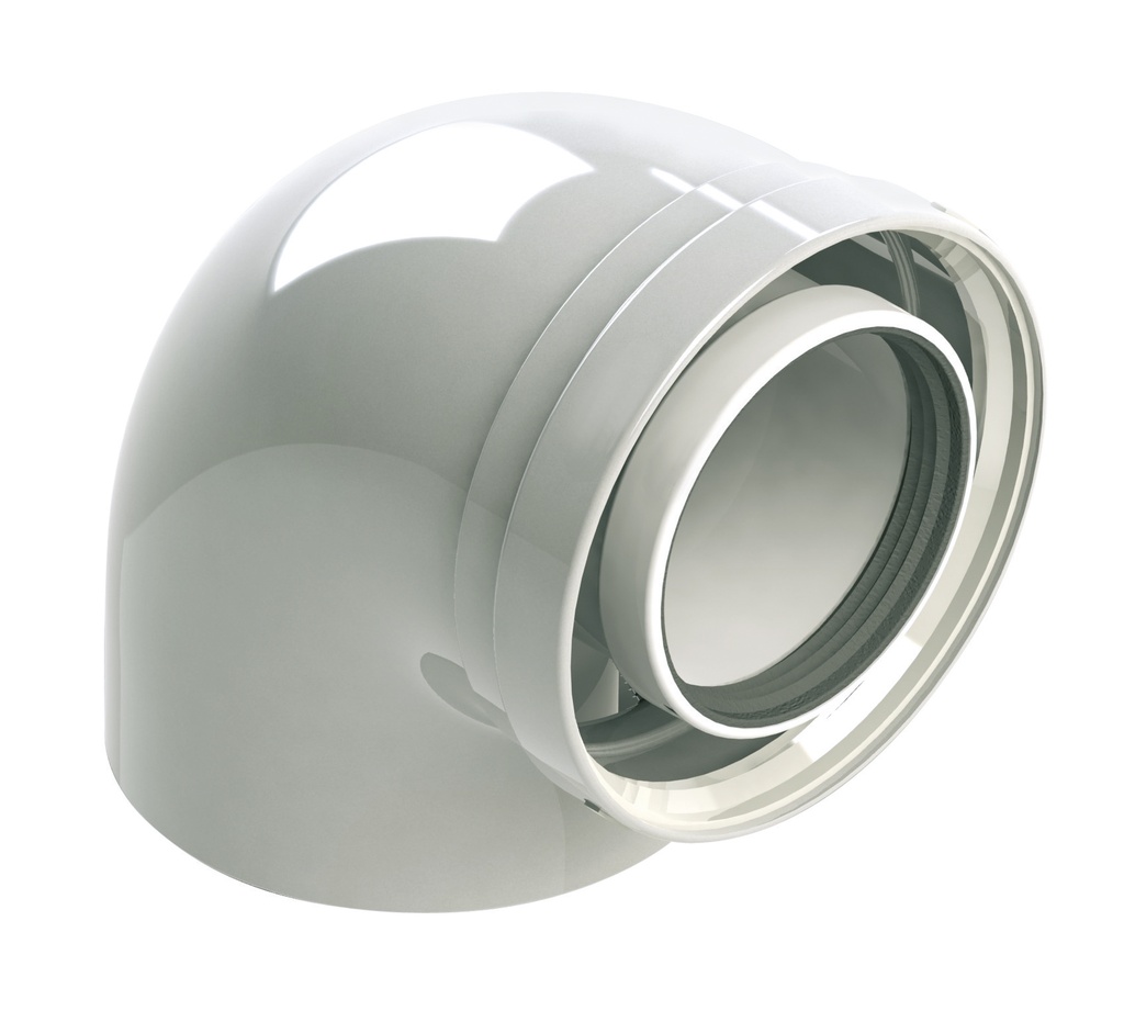 COUDE VENTOUSE PP/ALU EXPO INOX 90° 80/125