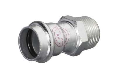 RACCORD A SERTIR V-PRESS ELECTROZINGUE 1/2M X 18mm