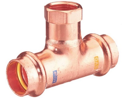 TE A SERTIR V-PRESS AQUAGAS 22mm X 1/2F X 22mm