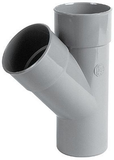 TE PVC A COLLER 45° MF 100MM