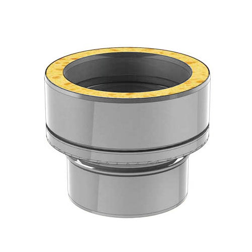 [X037080] CONNEXION INOX SIMPLE PAROI M A DOUBLE PAROI F 80mm