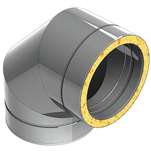 [X016100] COUDE INOX DOUBLE PAROI 90° 100mm