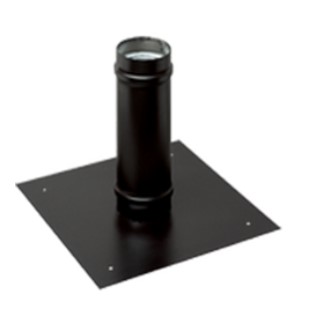 [FU5N49B100] PASSAGE MURALE CARRE INOX SIMPLE PAROI NOIR 100