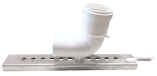 [EXPL54A08] COUDE SUPPORT AVEC RAIL POUR FLEXIBLE PP 80mm EXPO INOX