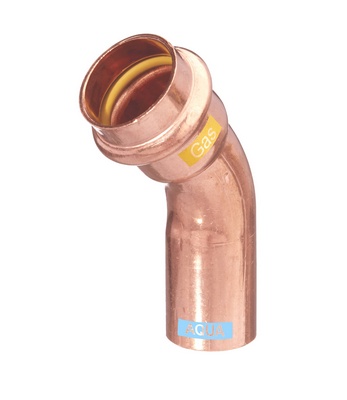 [12122AGS] COUDE A SERTIR V-PRESS AQUAGAS MF 45° 22mm